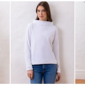 Dudley Stephens White Boat Neck Sweater with Classic Fit